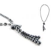 Hematite Stone Beads Dophin Charm Choker Collar Pendant Necklace